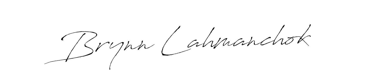 You should practise on your own different ways (Antro_Vectra) to write your name (Brynn Lahmanchok) in signature. don't let someone else do it for you. Brynn Lahmanchok signature style 6 images and pictures png