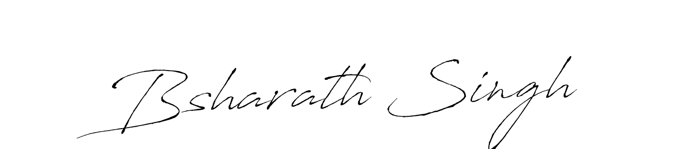 How to make Bsharath Singh name signature. Use Antro_Vectra style for creating short signs online. This is the latest handwritten sign. Bsharath Singh signature style 6 images and pictures png