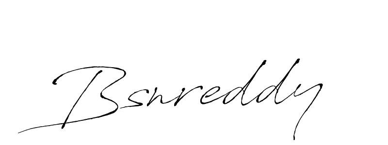 Make a beautiful signature design for name Bsnreddy. With this signature (Antro_Vectra) style, you can create a handwritten signature for free. Bsnreddy signature style 6 images and pictures png