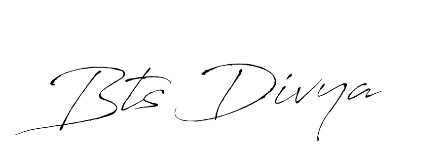 Design your own signature with our free online signature maker. With this signature software, you can create a handwritten (Antro_Vectra) signature for name Bts Divya. Bts Divya signature style 6 images and pictures png