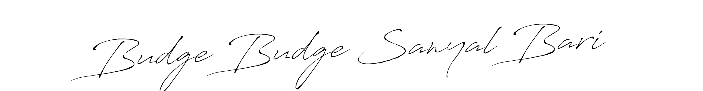 How to make Budge Budge Sanyal Bari signature? Antro_Vectra is a professional autograph style. Create handwritten signature for Budge Budge Sanyal Bari name. Budge Budge Sanyal Bari signature style 6 images and pictures png