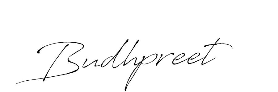 Use a signature maker to create a handwritten signature online. With this signature software, you can design (Antro_Vectra) your own signature for name Budhpreet. Budhpreet signature style 6 images and pictures png