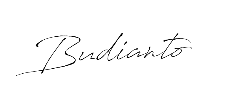 Design your own signature with our free online signature maker. With this signature software, you can create a handwritten (Antro_Vectra) signature for name Budianto. Budianto signature style 6 images and pictures png