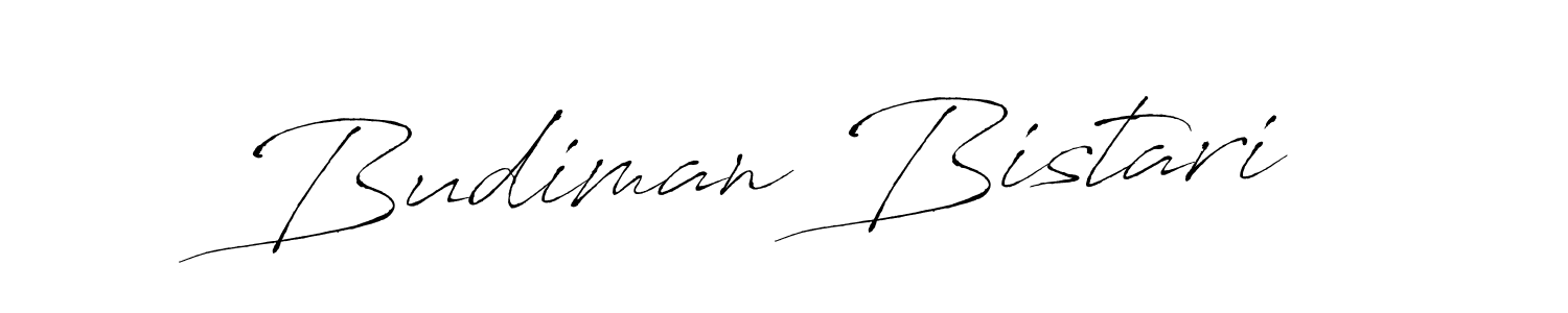 Make a beautiful signature design for name Budiman Bistari. With this signature (Antro_Vectra) style, you can create a handwritten signature for free. Budiman Bistari signature style 6 images and pictures png