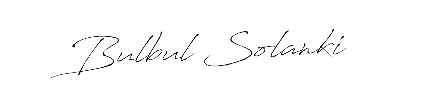 Design your own signature with our free online signature maker. With this signature software, you can create a handwritten (Antro_Vectra) signature for name Bulbul Solanki. Bulbul Solanki signature style 6 images and pictures png