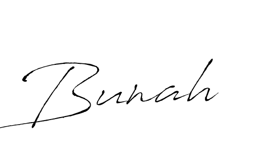 Design your own signature with our free online signature maker. With this signature software, you can create a handwritten (Antro_Vectra) signature for name Bunah. Bunah signature style 6 images and pictures png