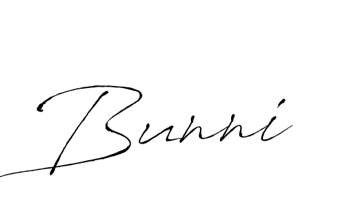 Design your own signature with our free online signature maker. With this signature software, you can create a handwritten (Antro_Vectra) signature for name Bunni. Bunni signature style 6 images and pictures png