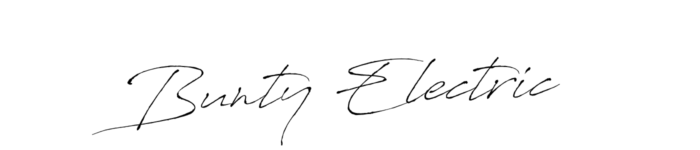 How to make Bunty Electric name signature. Use Antro_Vectra style for creating short signs online. This is the latest handwritten sign. Bunty Electric signature style 6 images and pictures png