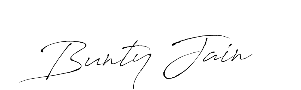 Make a beautiful signature design for name Bunty Jain. With this signature (Antro_Vectra) style, you can create a handwritten signature for free. Bunty Jain signature style 6 images and pictures png