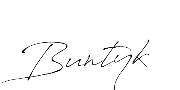 Create a beautiful signature design for name Buntyk. With this signature (Antro_Vectra) fonts, you can make a handwritten signature for free. Buntyk signature style 6 images and pictures png