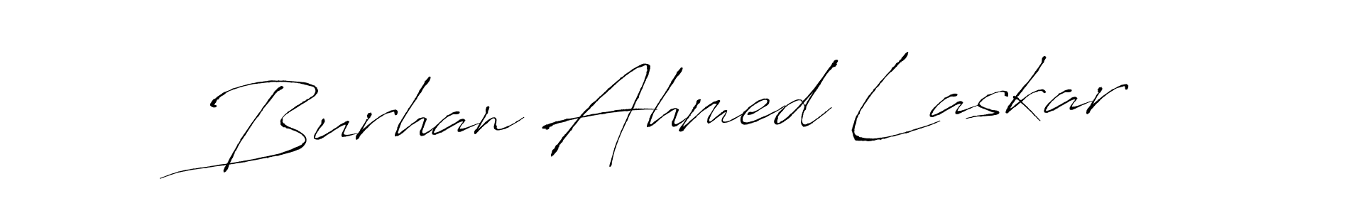 How to make Burhan Ahmed Laskar name signature. Use Antro_Vectra style for creating short signs online. This is the latest handwritten sign. Burhan Ahmed Laskar signature style 6 images and pictures png
