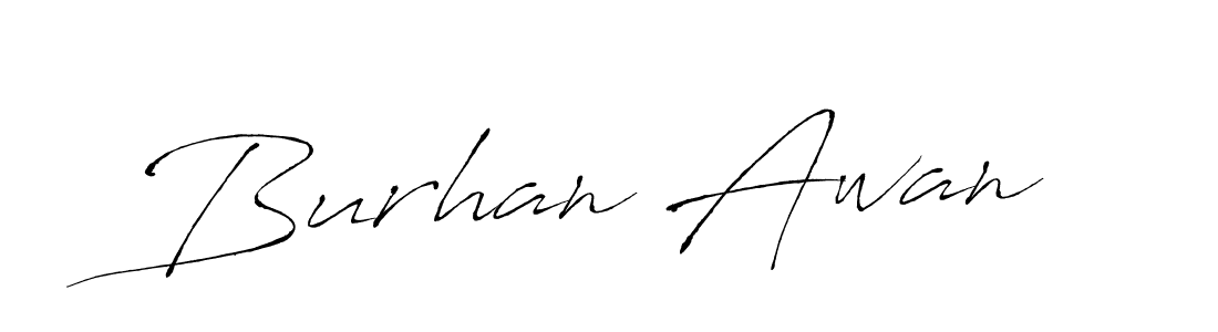 Burhan Awan stylish signature style. Best Handwritten Sign (Antro_Vectra) for my name. Handwritten Signature Collection Ideas for my name Burhan Awan. Burhan Awan signature style 6 images and pictures png