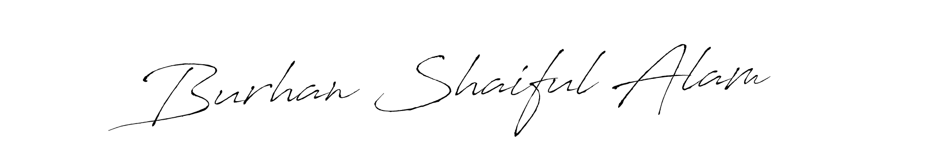 Create a beautiful signature design for name Burhan Shaiful Alam. With this signature (Antro_Vectra) fonts, you can make a handwritten signature for free. Burhan Shaiful Alam signature style 6 images and pictures png