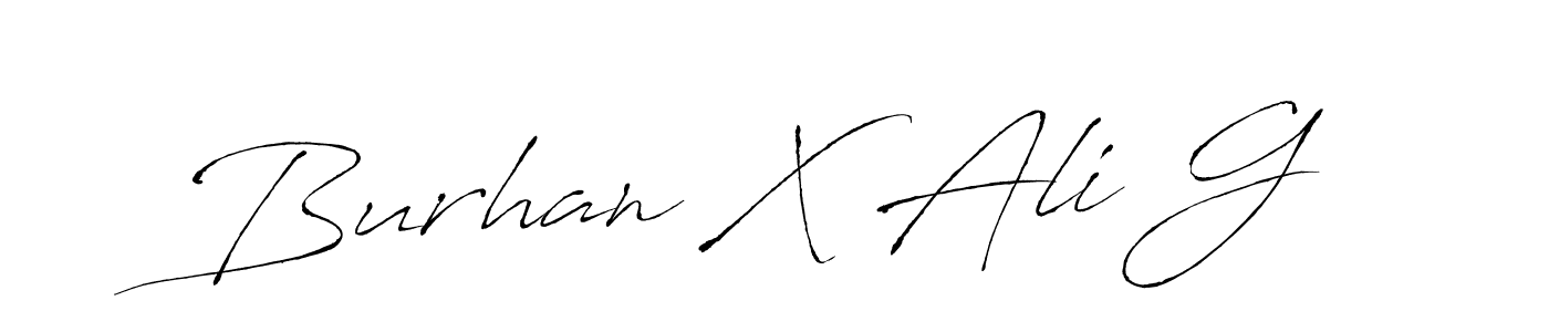 Also we have Burhan X Ali G name is the best signature style. Create professional handwritten signature collection using Antro_Vectra autograph style. Burhan X Ali G signature style 6 images and pictures png