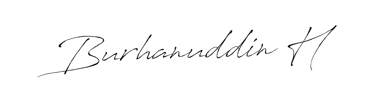 Burhanuddin H stylish signature style. Best Handwritten Sign (Antro_Vectra) for my name. Handwritten Signature Collection Ideas for my name Burhanuddin H. Burhanuddin H signature style 6 images and pictures png
