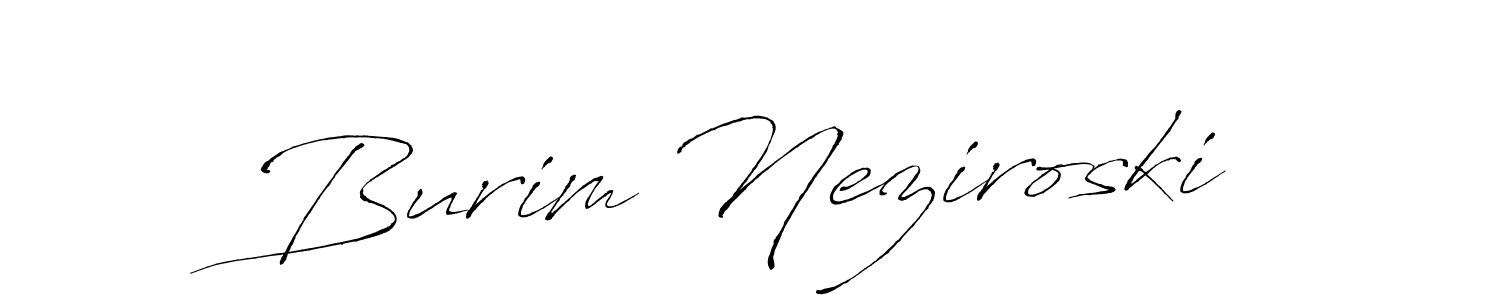 Make a beautiful signature design for name Burim Neziroski. With this signature (Antro_Vectra) style, you can create a handwritten signature for free. Burim Neziroski signature style 6 images and pictures png