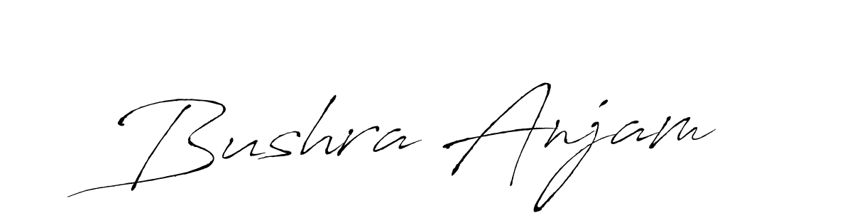 Antro_Vectra is a professional signature style that is perfect for those who want to add a touch of class to their signature. It is also a great choice for those who want to make their signature more unique. Get Bushra Anjam name to fancy signature for free. Bushra Anjam signature style 6 images and pictures png