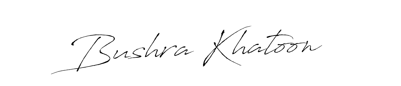Design your own signature with our free online signature maker. With this signature software, you can create a handwritten (Antro_Vectra) signature for name Bushra Khatoon. Bushra Khatoon signature style 6 images and pictures png