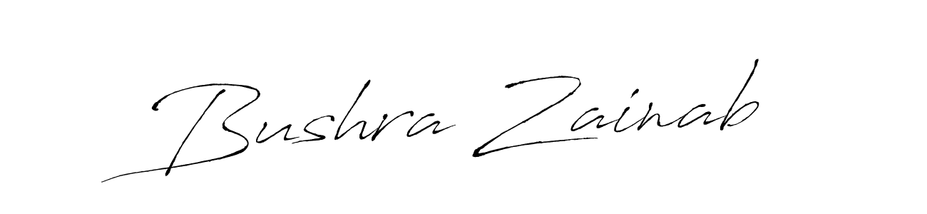 How to make Bushra Zainab signature? Antro_Vectra is a professional autograph style. Create handwritten signature for Bushra Zainab name. Bushra Zainab signature style 6 images and pictures png