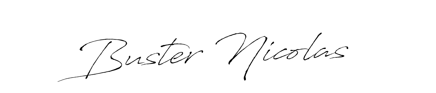 How to make Buster Nicolas name signature. Use Antro_Vectra style for creating short signs online. This is the latest handwritten sign. Buster Nicolas signature style 6 images and pictures png