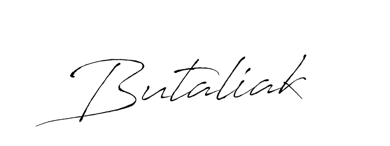 Make a beautiful signature design for name Butaliak. With this signature (Antro_Vectra) style, you can create a handwritten signature for free. Butaliak signature style 6 images and pictures png