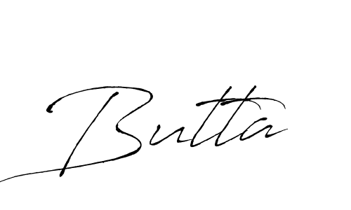 Use a signature maker to create a handwritten signature online. With this signature software, you can design (Antro_Vectra) your own signature for name Butta. Butta signature style 6 images and pictures png