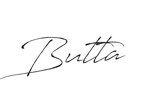 Use a signature maker to create a handwritten signature online. With this signature software, you can design (Antro_Vectra) your own signature for name Butta. Butta signature style 6 images and pictures png