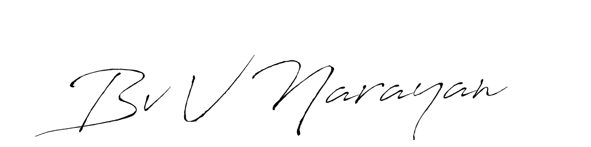 Bv V Narayan stylish signature style. Best Handwritten Sign (Antro_Vectra) for my name. Handwritten Signature Collection Ideas for my name Bv V Narayan. Bv V Narayan signature style 6 images and pictures png