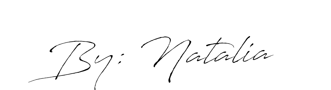 How to make By: Natalia name signature. Use Antro_Vectra style for creating short signs online. This is the latest handwritten sign. By: Natalia signature style 6 images and pictures png