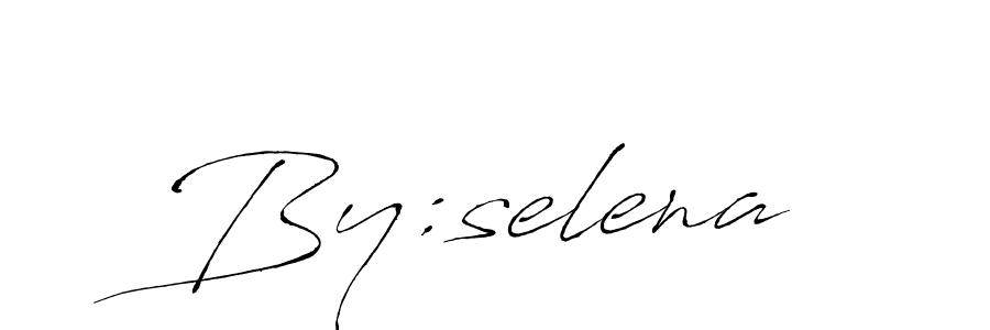 Design your own signature with our free online signature maker. With this signature software, you can create a handwritten (Antro_Vectra) signature for name By:selena. By:selena signature style 6 images and pictures png