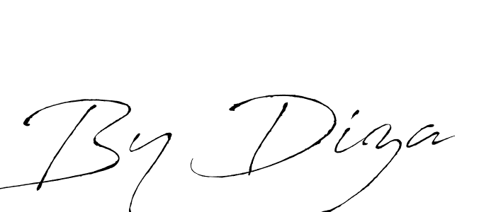 You should practise on your own different ways (Antro_Vectra) to write your name (By Diza) in signature. don't let someone else do it for you. By Diza signature style 6 images and pictures png