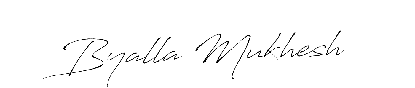 Design your own signature with our free online signature maker. With this signature software, you can create a handwritten (Antro_Vectra) signature for name Byalla Mukhesh. Byalla Mukhesh signature style 6 images and pictures png