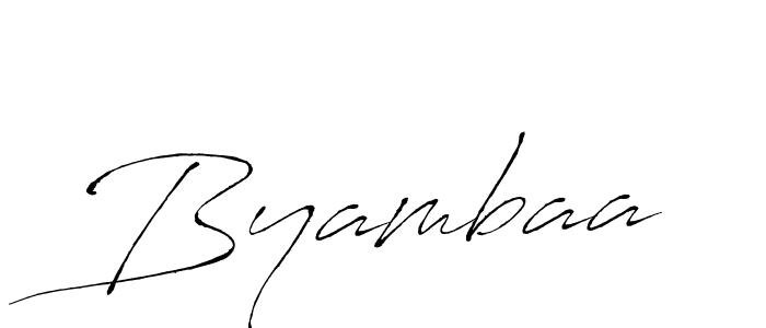 Design your own signature with our free online signature maker. With this signature software, you can create a handwritten (Antro_Vectra) signature for name Byambaa. Byambaa signature style 6 images and pictures png