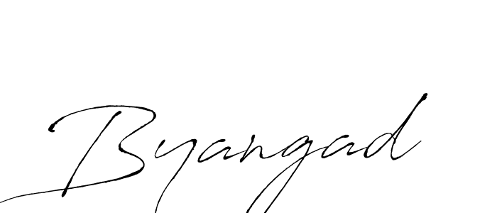 Antro_Vectra is a professional signature style that is perfect for those who want to add a touch of class to their signature. It is also a great choice for those who want to make their signature more unique. Get Byangad name to fancy signature for free. Byangad signature style 6 images and pictures png