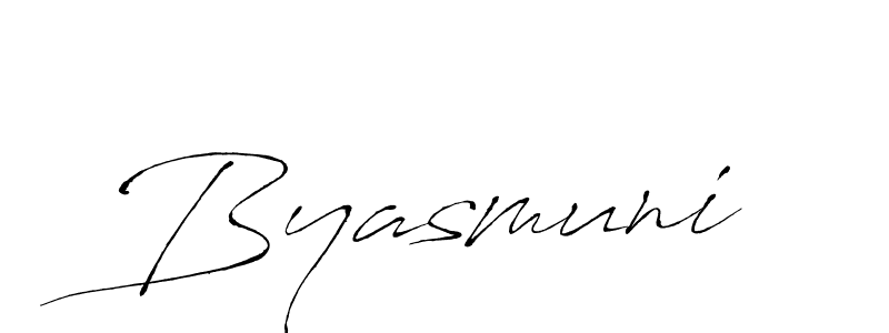 Use a signature maker to create a handwritten signature online. With this signature software, you can design (Antro_Vectra) your own signature for name Byasmuni. Byasmuni signature style 6 images and pictures png
