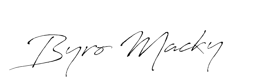 Design your own signature with our free online signature maker. With this signature software, you can create a handwritten (Antro_Vectra) signature for name Byro Macky. Byro Macky signature style 6 images and pictures png