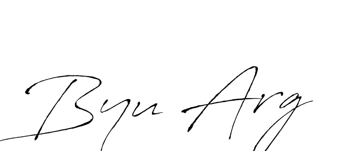Use a signature maker to create a handwritten signature online. With this signature software, you can design (Antro_Vectra) your own signature for name Byu Arg. Byu Arg signature style 6 images and pictures png