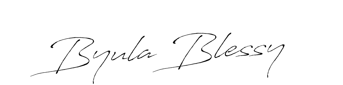 Make a beautiful signature design for name Byula Blessy. With this signature (Antro_Vectra) style, you can create a handwritten signature for free. Byula Blessy signature style 6 images and pictures png