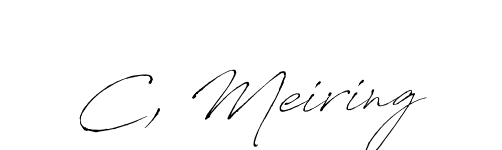 How to make C, Meiring name signature. Use Antro_Vectra style for creating short signs online. This is the latest handwritten sign. C, Meiring signature style 6 images and pictures png