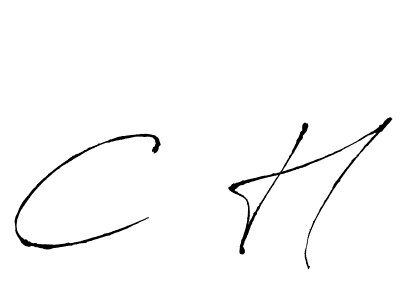Similarly Antro_Vectra is the best handwritten signature design. Signature creator online .You can use it as an online autograph creator for name C  H. C  H signature style 6 images and pictures png