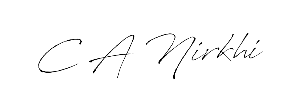 Similarly Antro_Vectra is the best handwritten signature design. Signature creator online .You can use it as an online autograph creator for name C A Nirkhi. C A Nirkhi signature style 6 images and pictures png