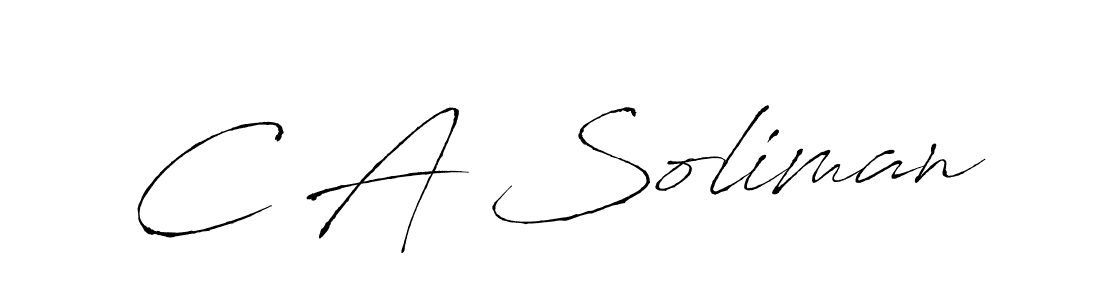 The best way (Antro_Vectra) to make a short signature is to pick only two or three words in your name. The name C A Soliman include a total of six letters. For converting this name. C A Soliman signature style 6 images and pictures png