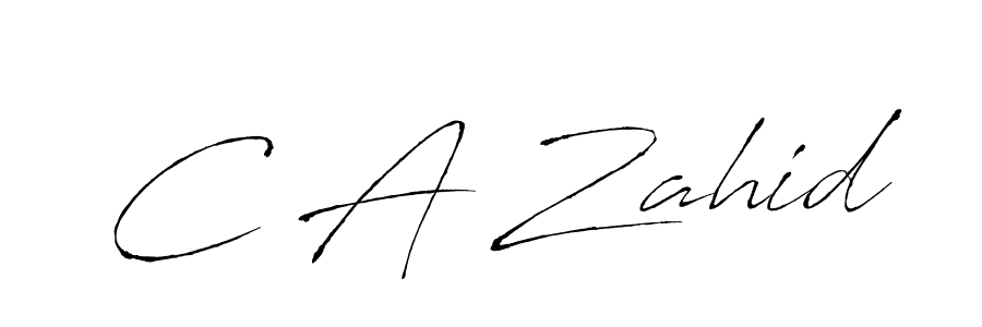 How to make C A Zahid name signature. Use Antro_Vectra style for creating short signs online. This is the latest handwritten sign. C A Zahid signature style 6 images and pictures png