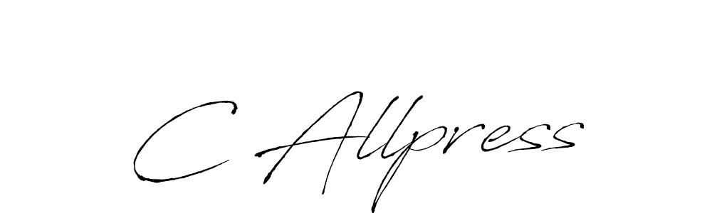 Use a signature maker to create a handwritten signature online. With this signature software, you can design (Antro_Vectra) your own signature for name C Allpress. C Allpress signature style 6 images and pictures png