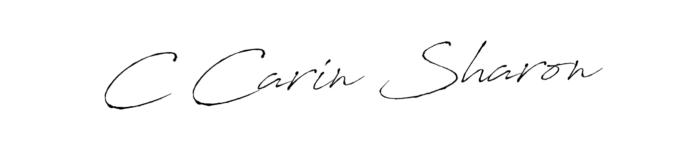 How to make C Carin Sharon name signature. Use Antro_Vectra style for creating short signs online. This is the latest handwritten sign. C Carin Sharon signature style 6 images and pictures png