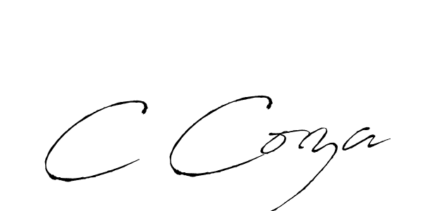 How to make C Coza name signature. Use Antro_Vectra style for creating short signs online. This is the latest handwritten sign. C Coza signature style 6 images and pictures png