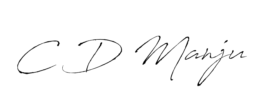 You should practise on your own different ways (Antro_Vectra) to write your name (C D Manju) in signature. don't let someone else do it for you. C D Manju signature style 6 images and pictures png