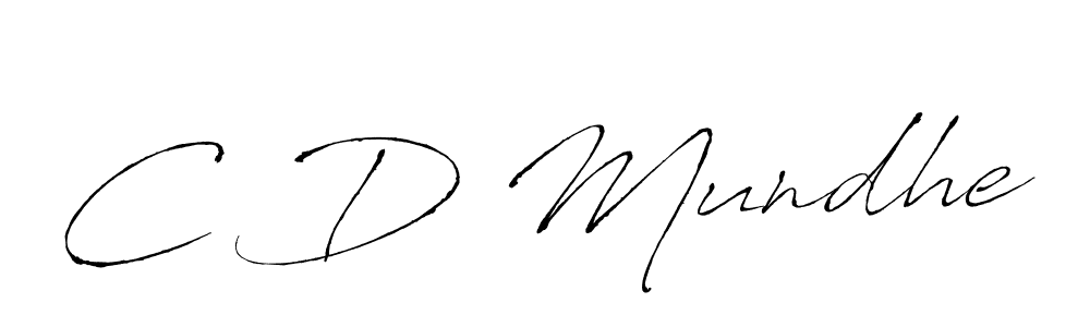 Make a beautiful signature design for name C D Mundhe. With this signature (Antro_Vectra) style, you can create a handwritten signature for free. C D Mundhe signature style 6 images and pictures png