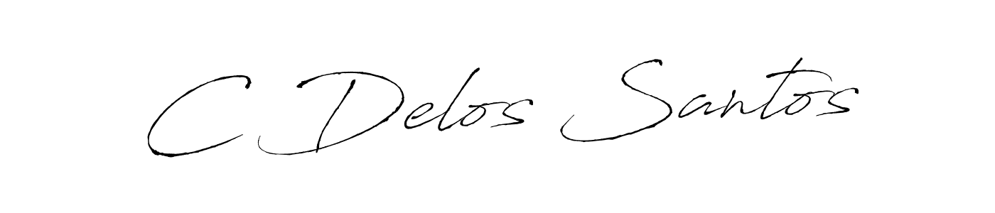 How to make C Delos Santos name signature. Use Antro_Vectra style for creating short signs online. This is the latest handwritten sign. C Delos Santos signature style 6 images and pictures png