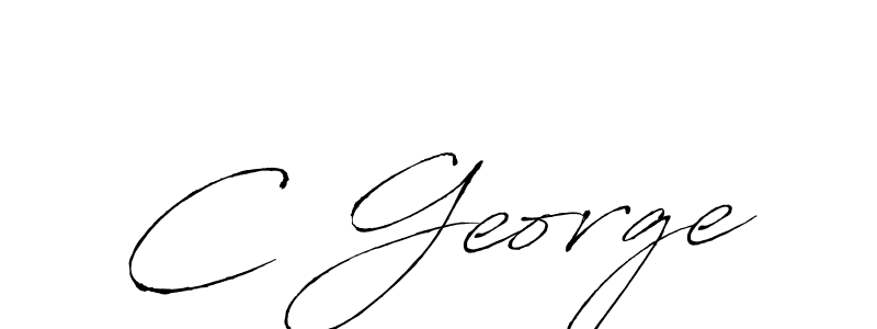 You should practise on your own different ways (Antro_Vectra) to write your name (C George) in signature. don't let someone else do it for you. C George signature style 6 images and pictures png